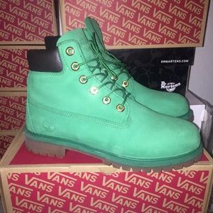 Green Timberland boots